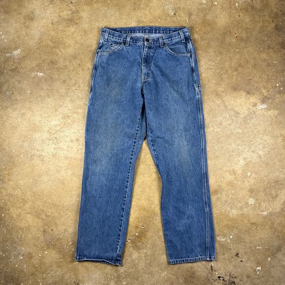 Dickies Carpenter Jeans Mens 32 Blue Y2K Vintage Workwear Hammer Loop Denim - Picture 1 of 14